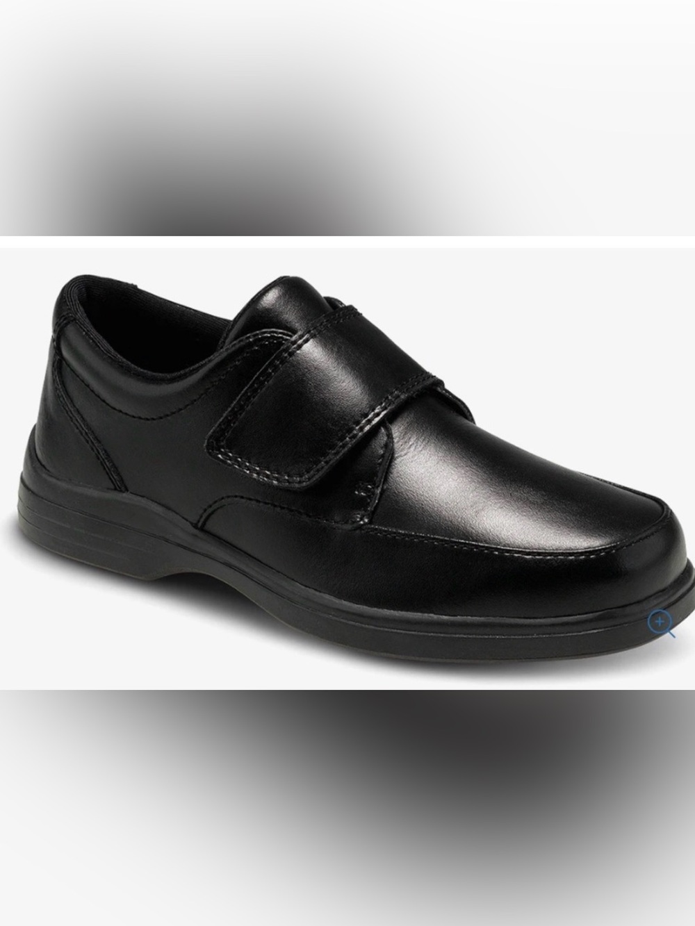 Hush Puppies Kids Black Hook-and-Loop Dress Shoe